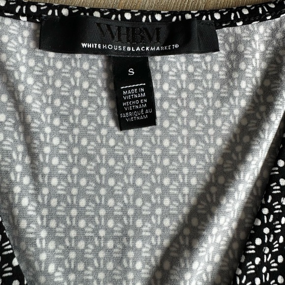 White House Black Market Black and White Peplum Blouse - Picture 3 of 7
